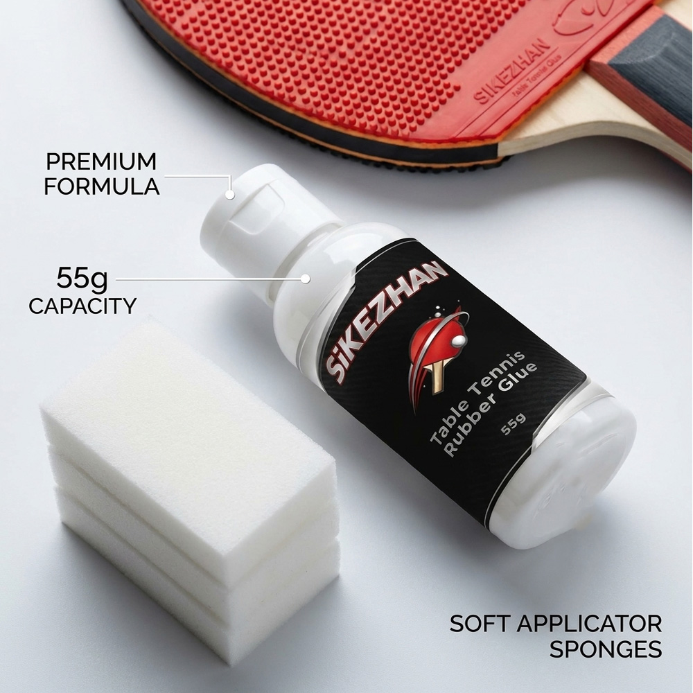 غراء مطاط تنس الطاولة 55G مع 3 - مراجعة Table Tennis Tournament وسعره